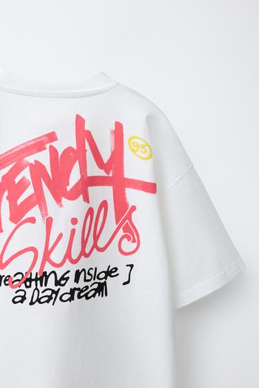 T-SHIRT IMPRIMÉ GRAFFITI - Blanc de Zara - Image 3