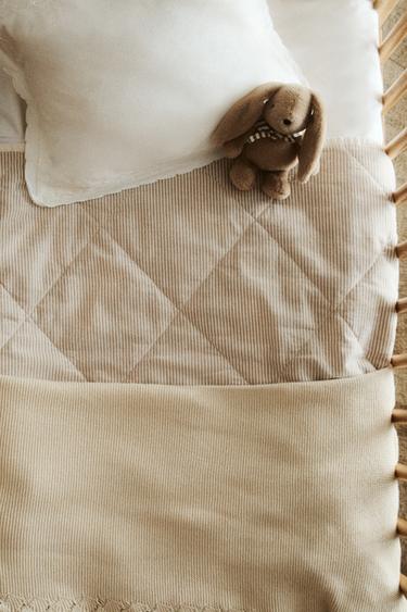 ÉDREDON ENFANT COTON RAYURES - Marron de Zara