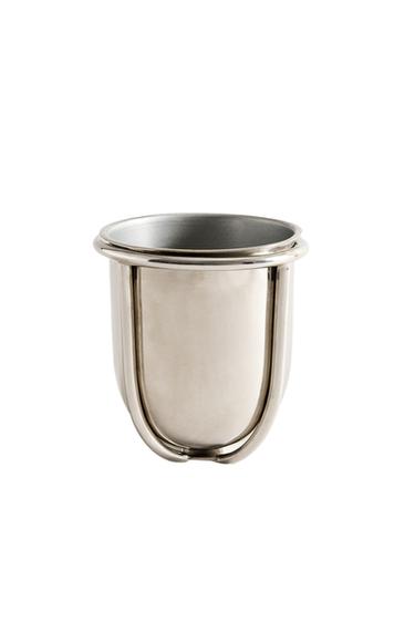 SHINY METAL TOOTHBRUSH HOLDER - Silver by Zara