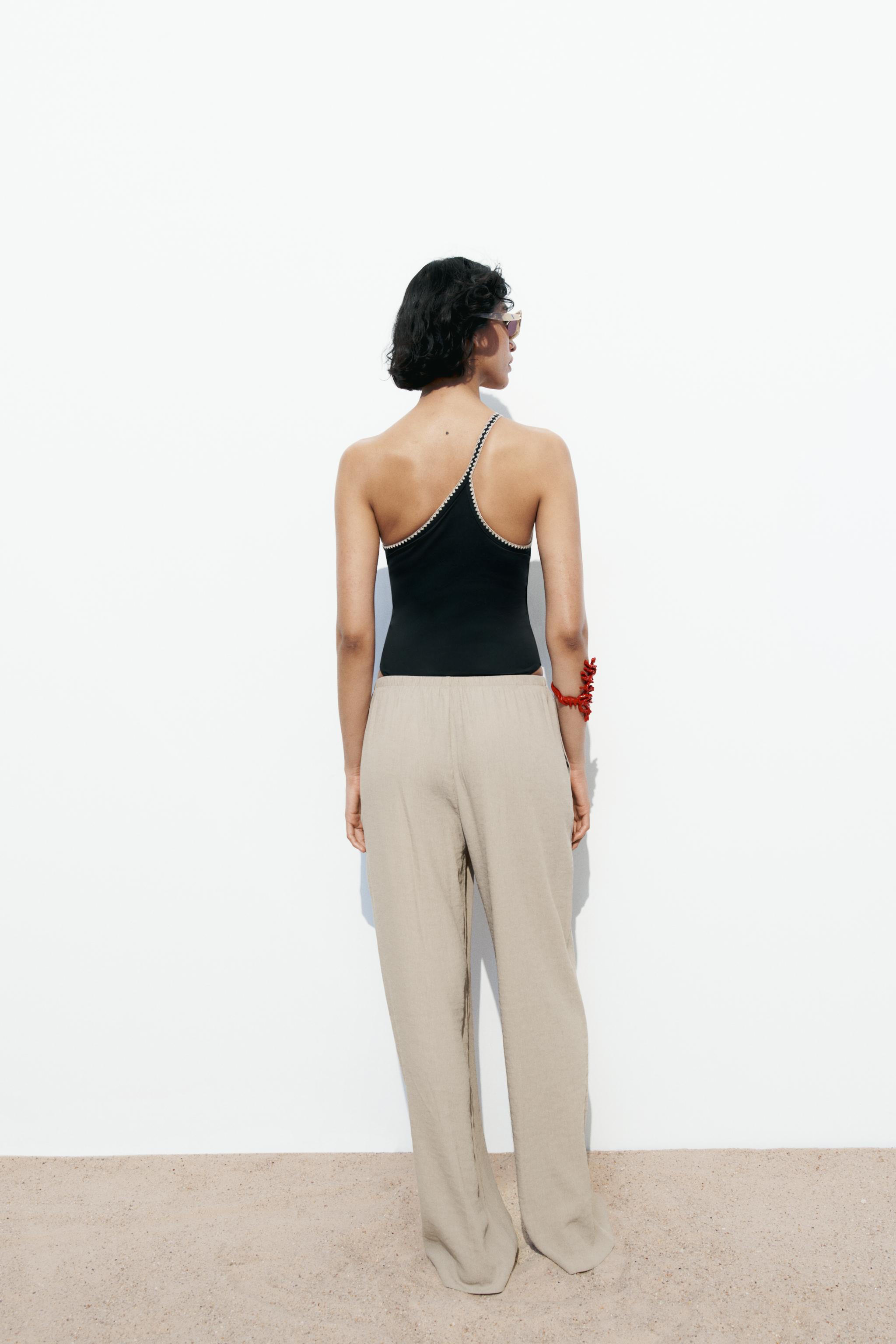 FULL LENGTH WIDE LEG PANTS - Sand | ZARA United States