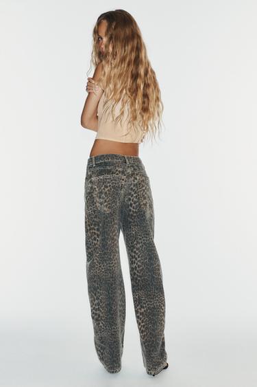 TRF ANIMAL PRINT BARREL JEANS - Leopard by Zara
