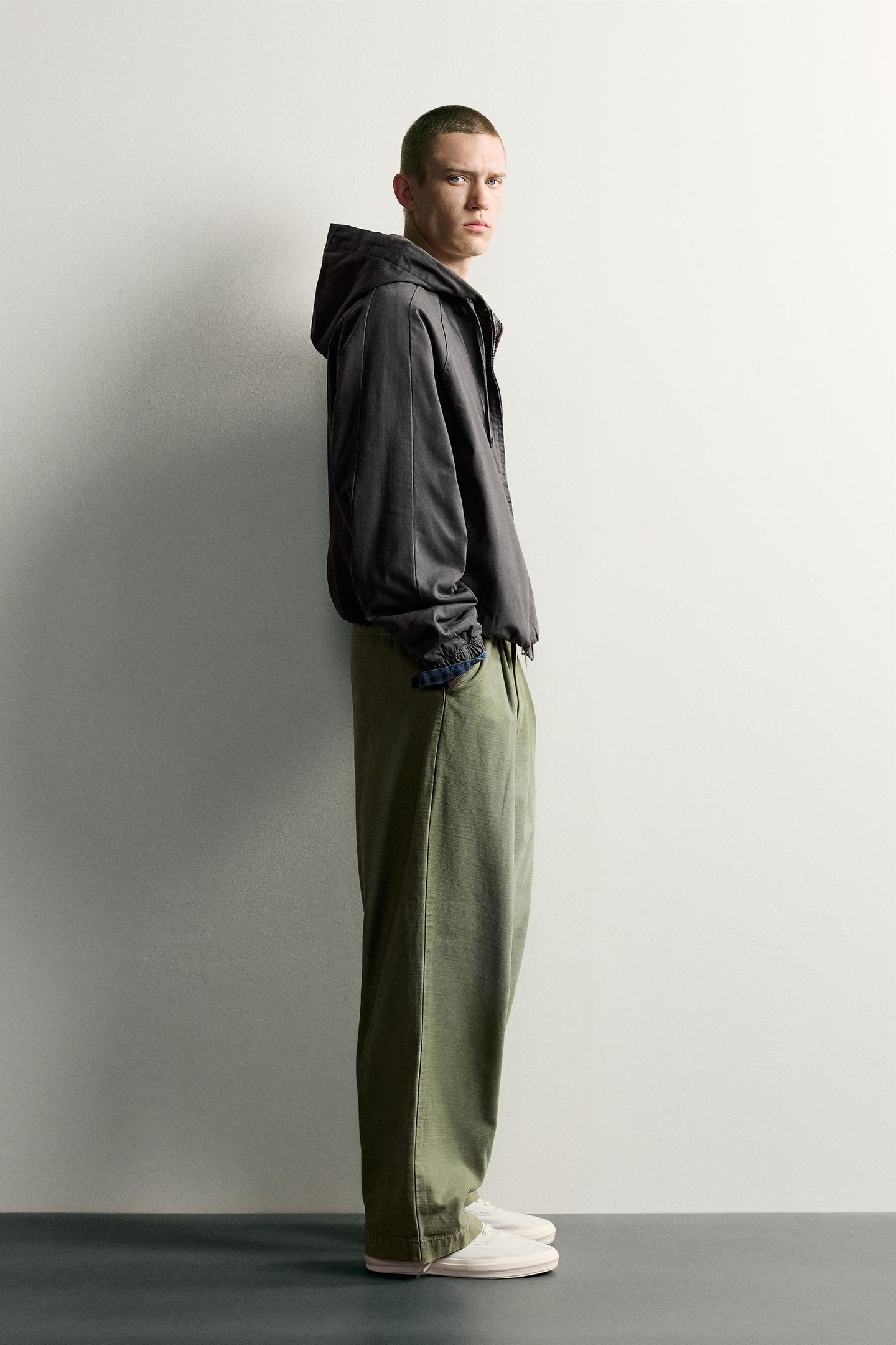 Мужские худи Zara Contrast Puffer Jacket, цвет: Синий серый — фото 4
