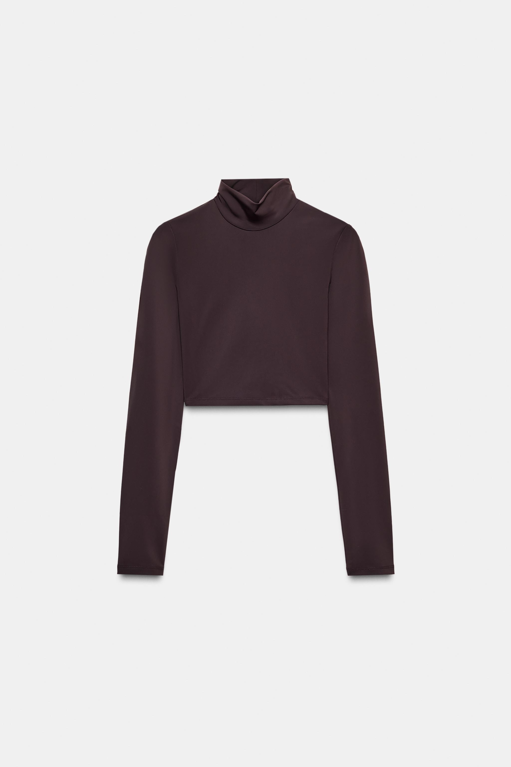 トップス mmm NYLON CROP TOP - Black | ZARA Canada