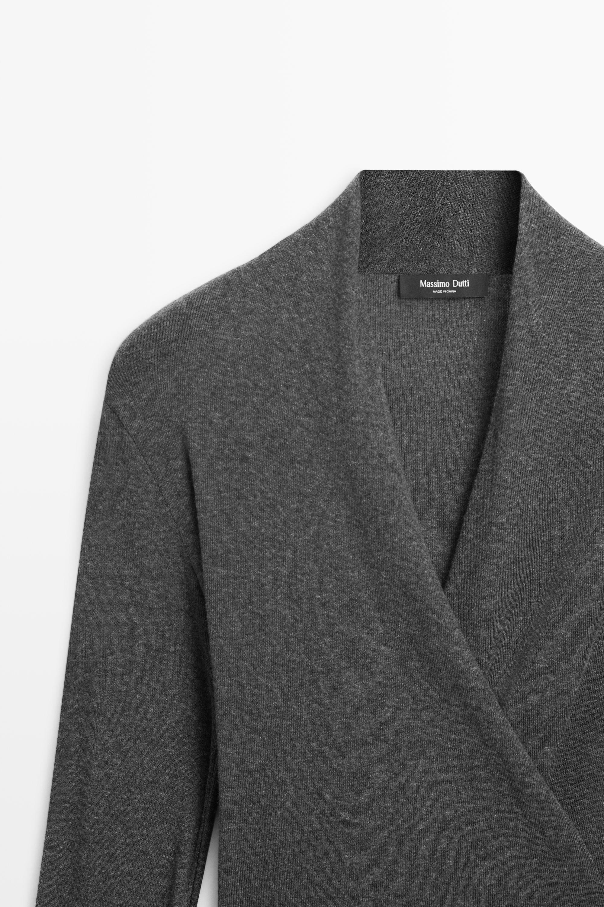 Cotton-cashmere blend wrap T-shirt