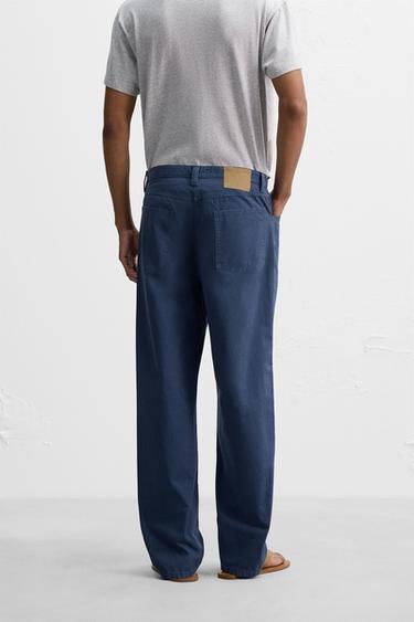 PANTALON STRAIGHT FIT DÉLAVÉ - Bleu roi de Zara - Image 2
