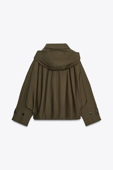 TRENCH DÉPERLANT ZW COLLECTION - Kaki clair de Zara - Image 6