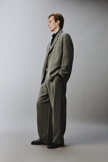 RELAXED FIT SUIT BLAZER - ecru/khaki by Zara - Image 3
