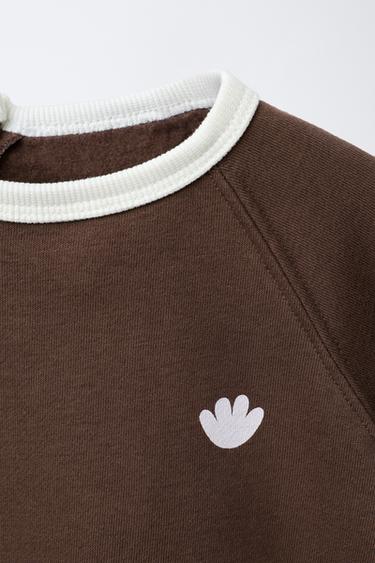 ENSEMBLE SWEAT-SHIRT ET PANTALON CONTRASTE - Marron de Zara - Image 2