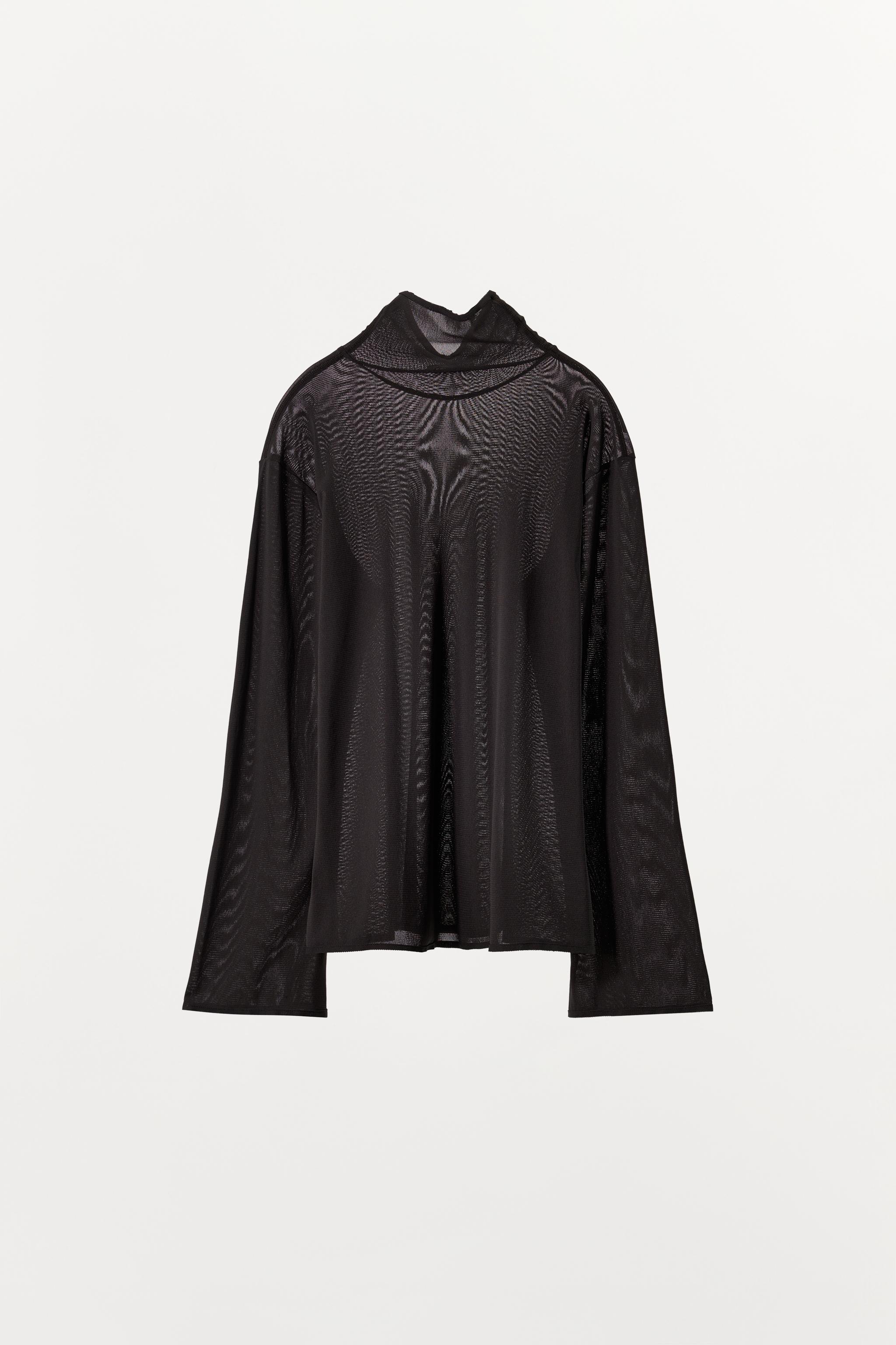 MESH MOCK NECK T-SHIRT