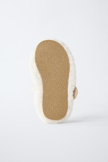 SHEARLING BALLET FLATS - Ecru White by Zara - Image 5