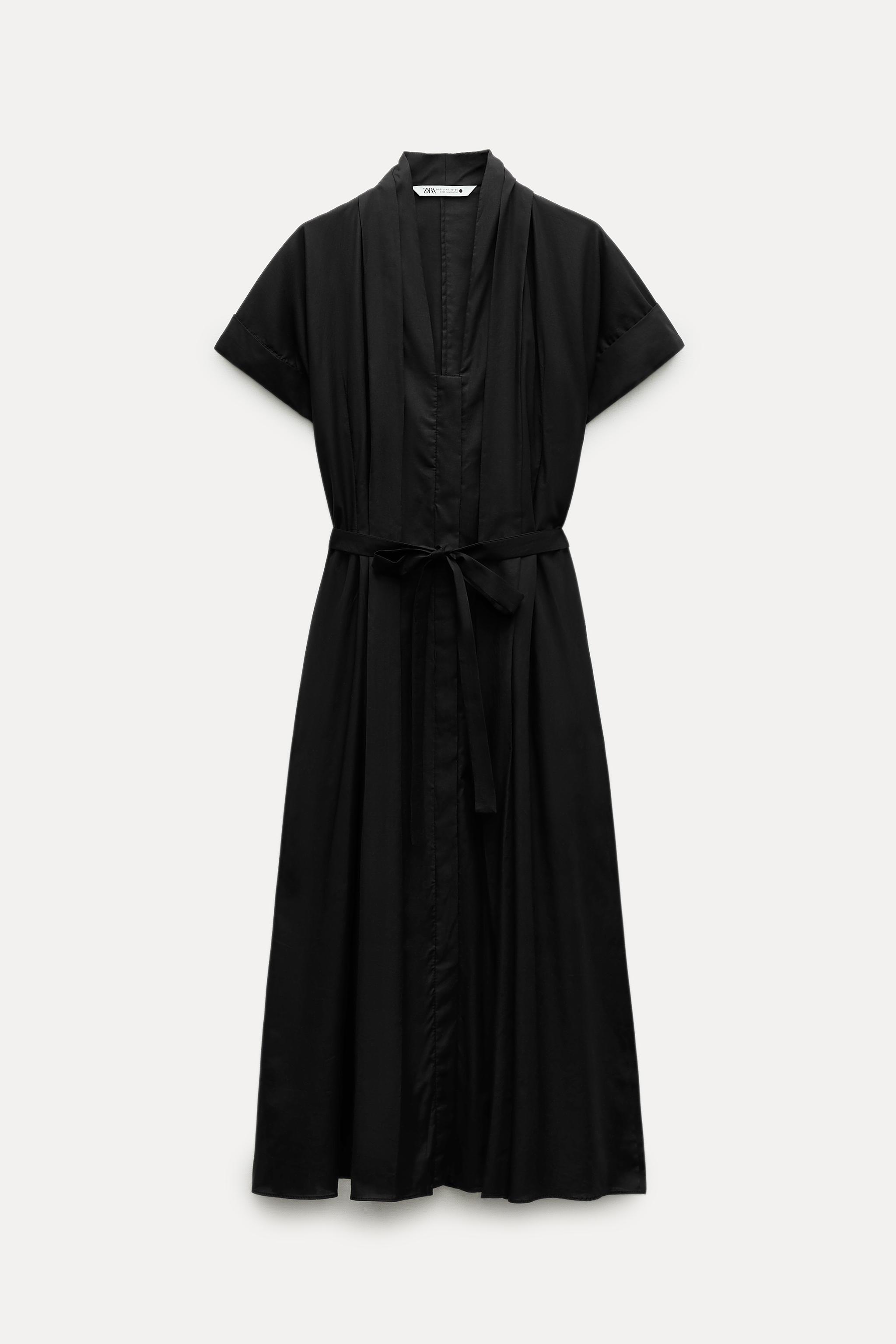 BELTED SHIRTDRESS ZW COLLECTION Black ZARA Canada