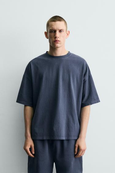 BASIC WASHED T-SHIRT - Bluish by Zara