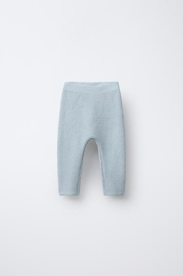 PURL KNIT TROUSERS - Sky blue by Zara