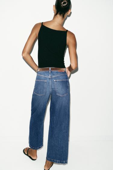 JEAN Z1975 LARGE COURT AVEC CEINTURE - Bleu de Zara - Image 5