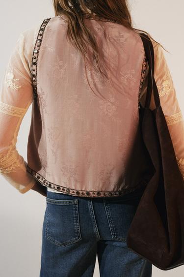 GILET FANTAISIE ZW COLLECTION - Rose poudré de Zara - Image 1