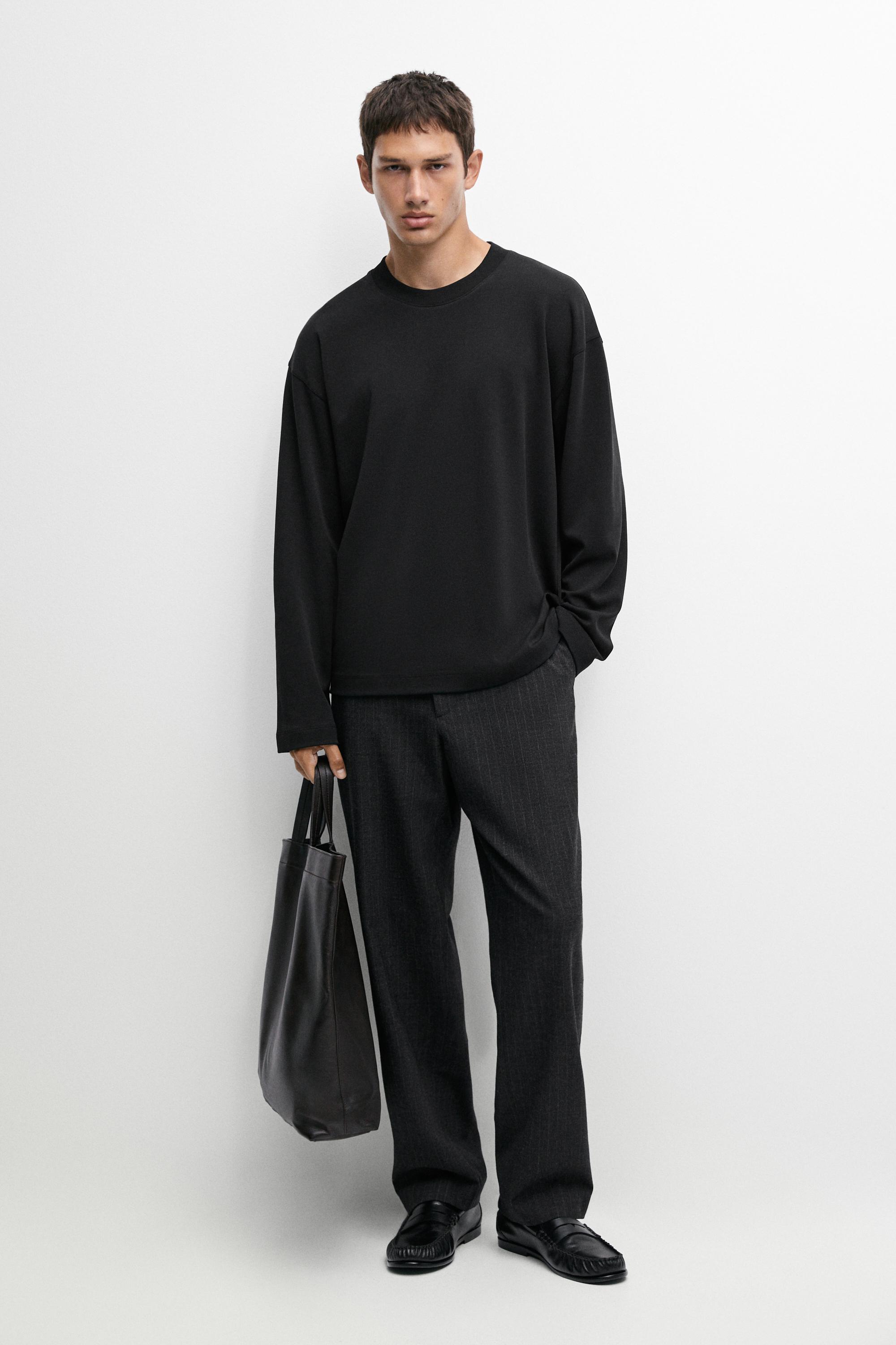 100% cotton long sleeve boxy T-shirt