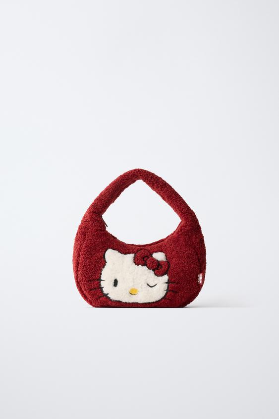 HELLO KITTY© SANRIO FAUX SHEARLING BAG - Red by Zara - Image 0