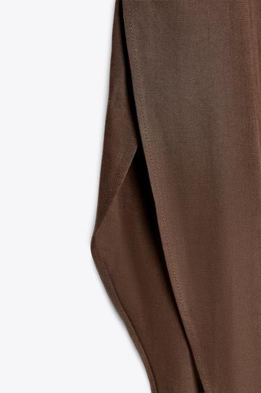 PANTALON LARGE À OUVERTURES ZW COLLECTION - Marron de Zara - Image 4