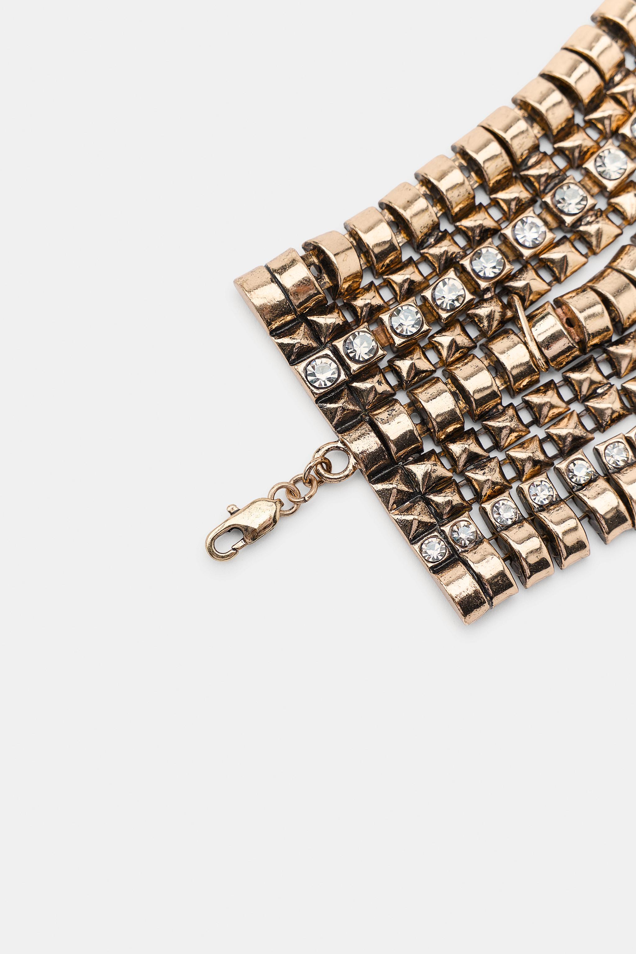 nekotar♡ SPARKLY METAL CHOKER NECKLACE - Aged gold | ZARA Canada