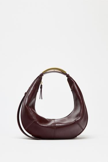 Zara OVAL BAG WITH METAL HANDLE - Brown