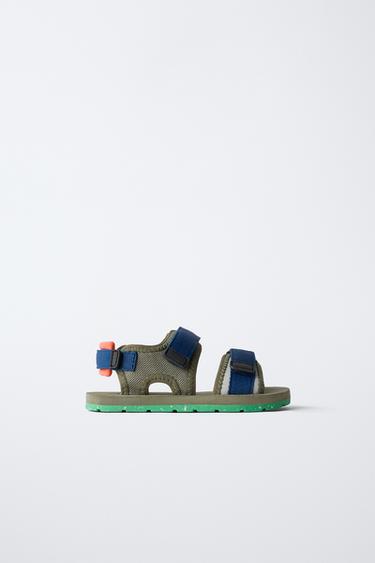 Zara COLOR TECHNICAL SANDALS - Khaki Green