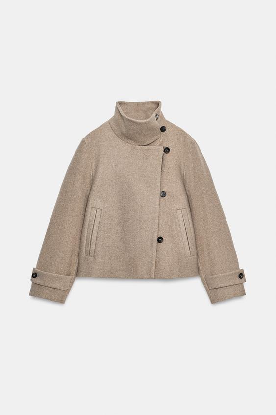 SOFT DOUBLE-BREASTED JACKET - camel by Zara - Image 6