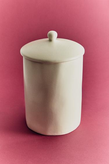 CERAMIC JAR WITH LID - Oyster-white by Zara