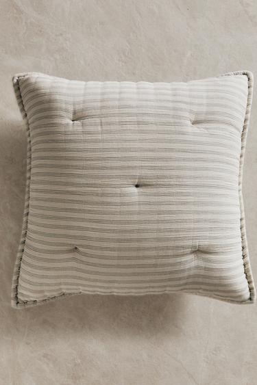 CHILDREN'S CUSHION COVER FOR QUILTS WITH THIN STRIPES - Cream by Zara