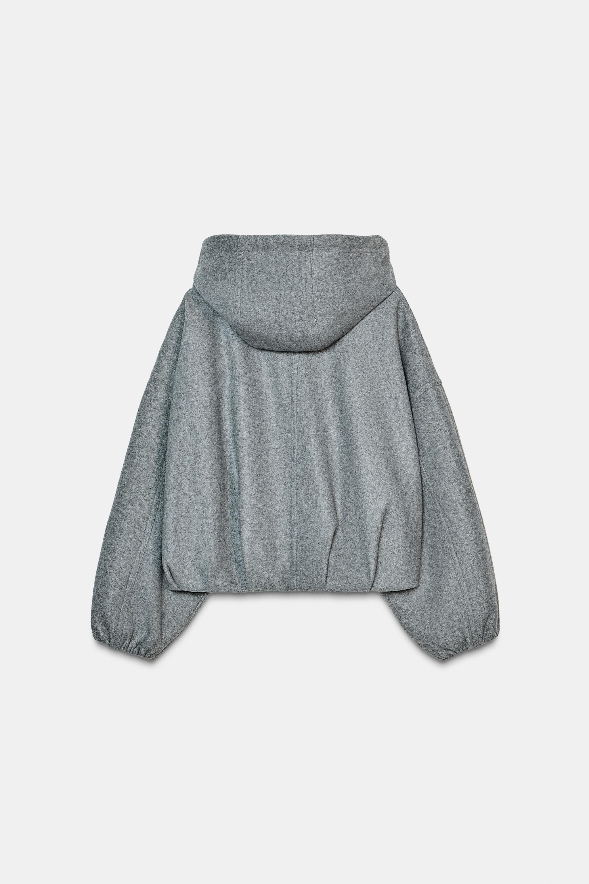 YUMUŞAK KAPÜŞONLU OVERSIZE BOMBER CEKET - Görsel 8