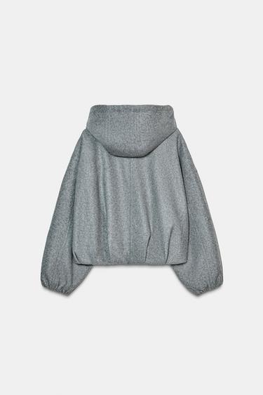 BOMBER OVERSIZE À CAPUCHE SOFT - Gris de Zara - Image 7