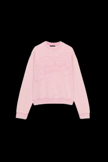 FADED SLOGAN SWEATSHIRT - Pastel pink by Zara - Image 0
