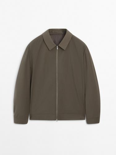 Blouson laine total look - Kaki foncé de Zara
