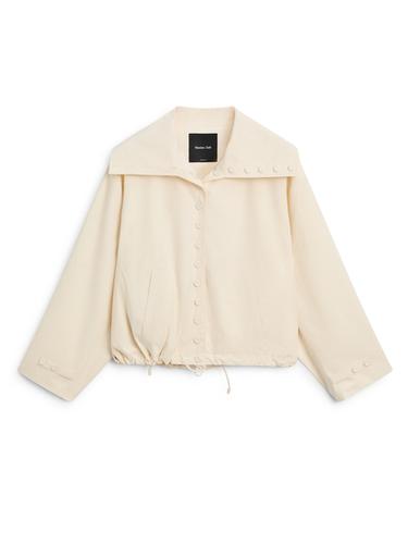 Zara Cotton jacket with button details - Ecru