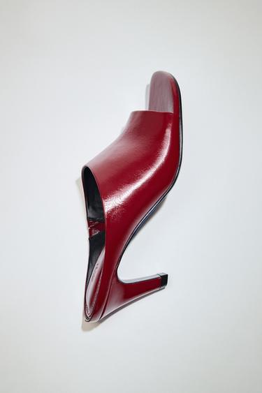 SANDÁLIA MULES DE COURO - Vermelho da Zara
