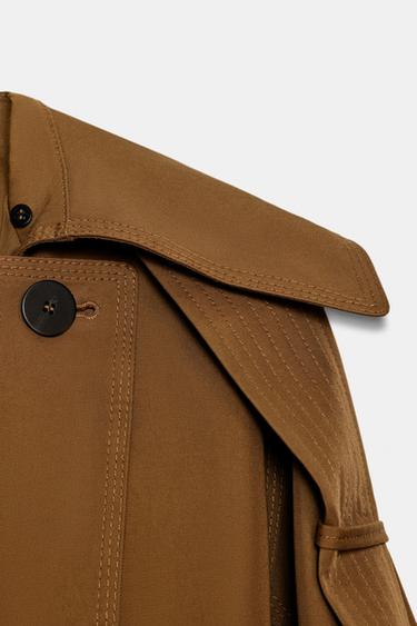 TRENCH OVERSIZE COL EFFET FOURRURE ZW COLLECTION ÉDITION LIMITÉE - Caramel de Zara - Image 7