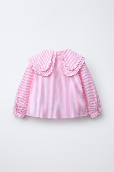 CHEMISE DOUBLE COL À RAYURES - Rose moyen de Zara - Image 1