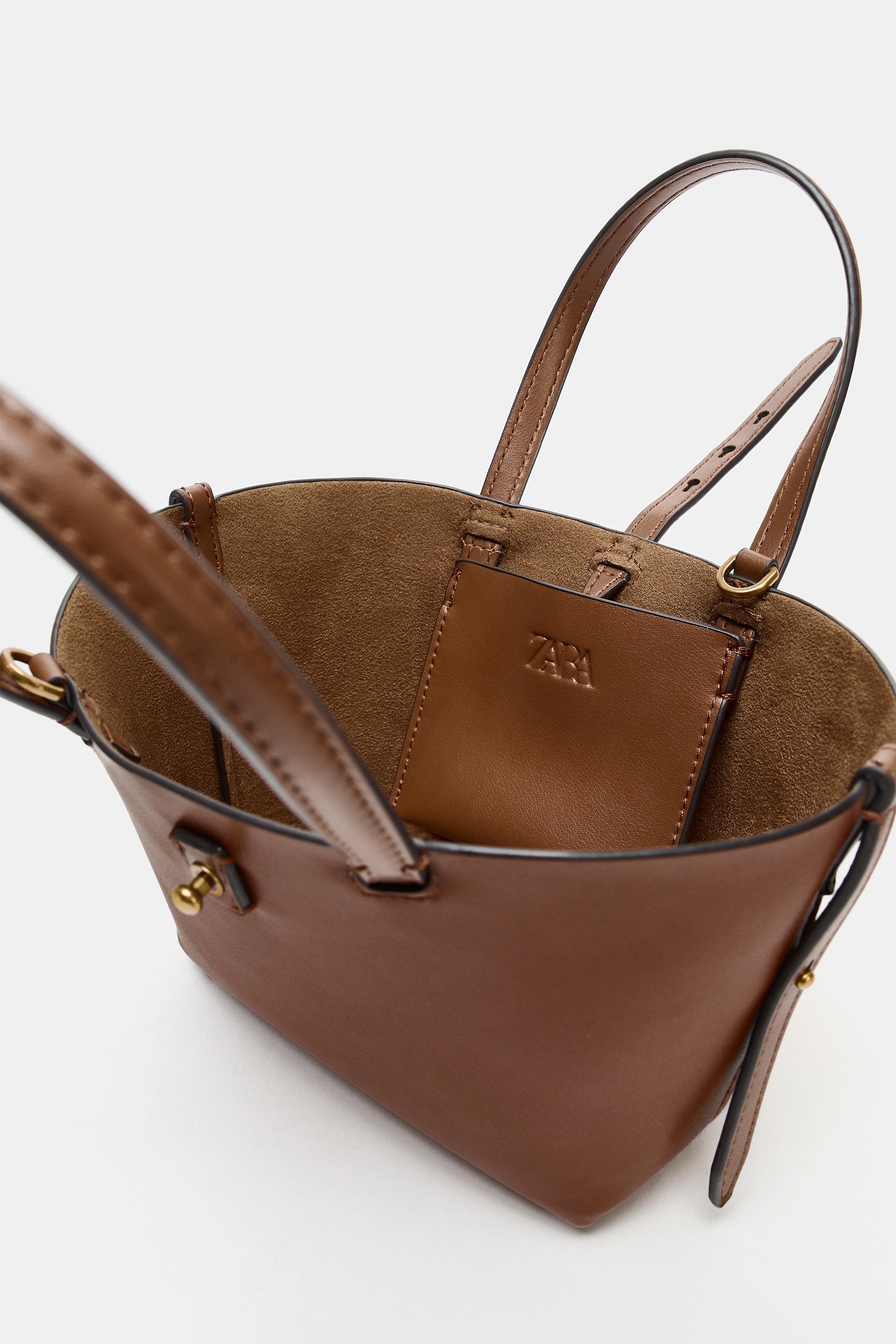 ZARA ミニバスケットトートバッグ MINI BASKET SHOPPER - Burgundy Red | ZARA United States