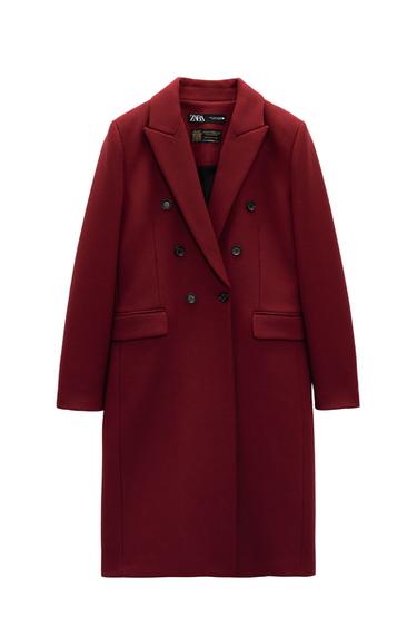 DOUBLE BREASTED WOOL BLEND COAT