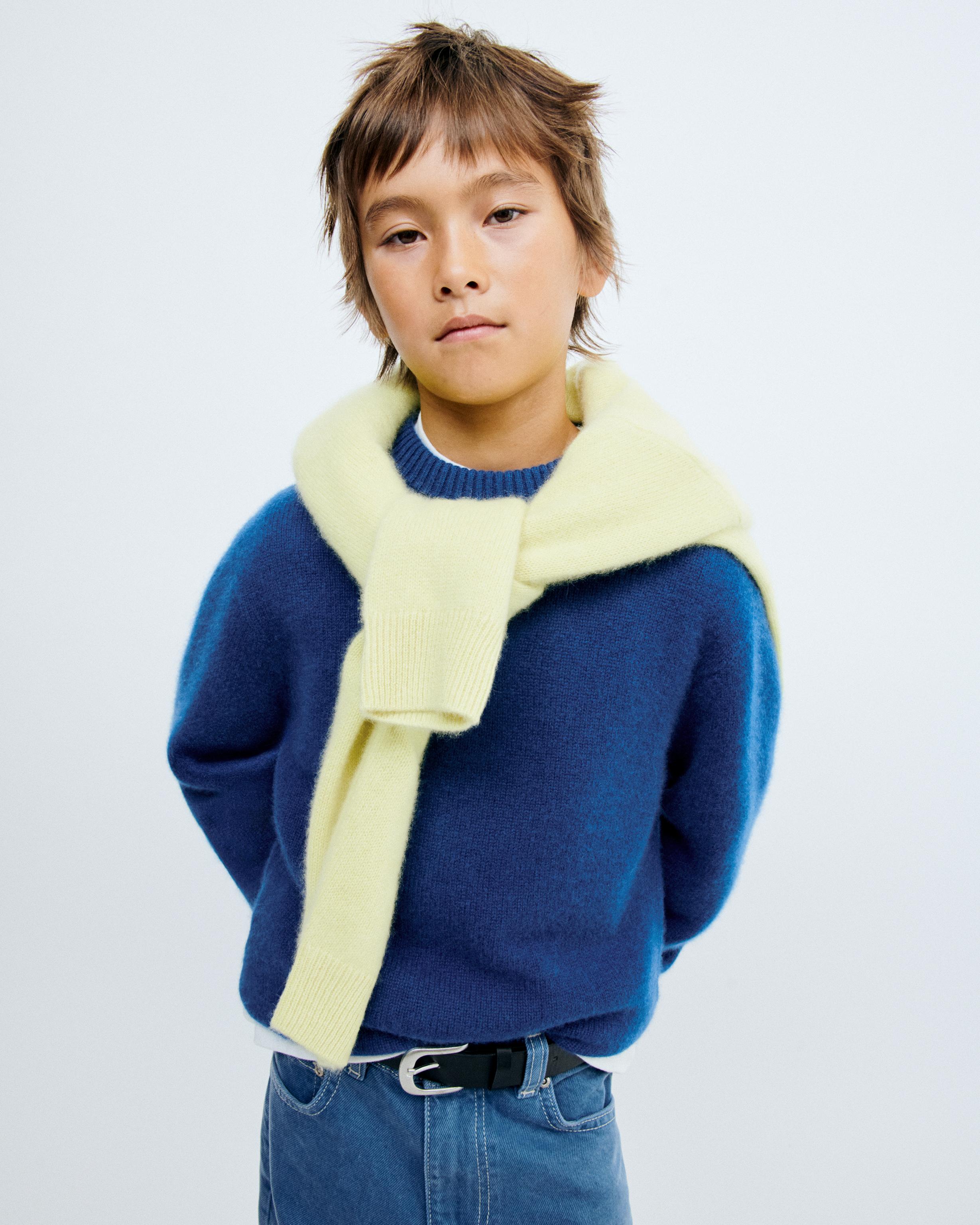 STORIESZ - 100% CASHMERE KNIT JUMPER — Bluish