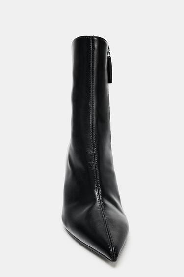 BOTTINES À TALONS EFFET CRAQUELÉ - Noir de Zara - Image 4