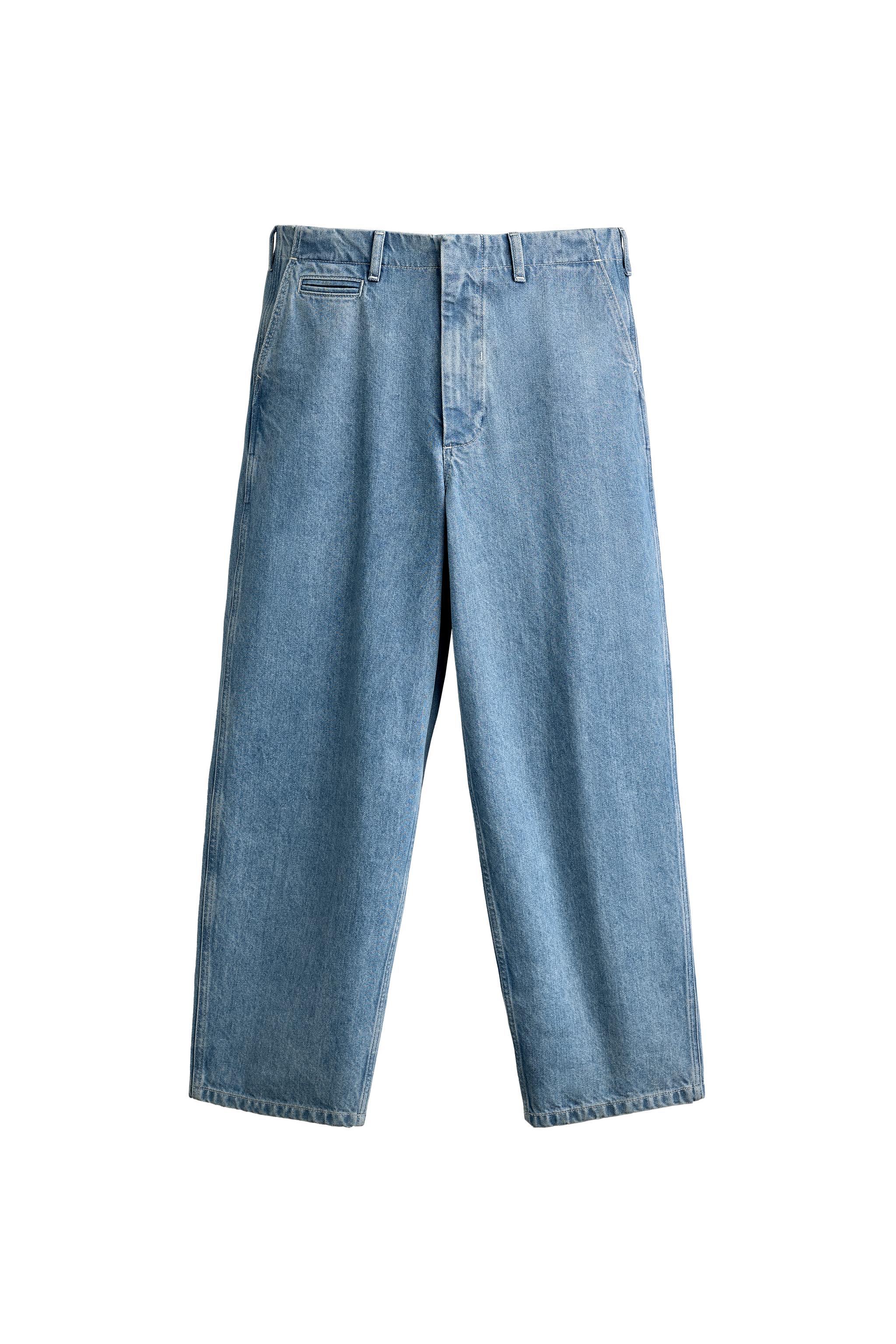 STRAIGHT FIT DENIM CHINO PANTS - Light blue | ZARA Canada