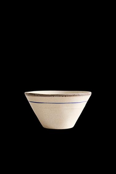 Zara STONEWARE FISH BOWL - Blue / White