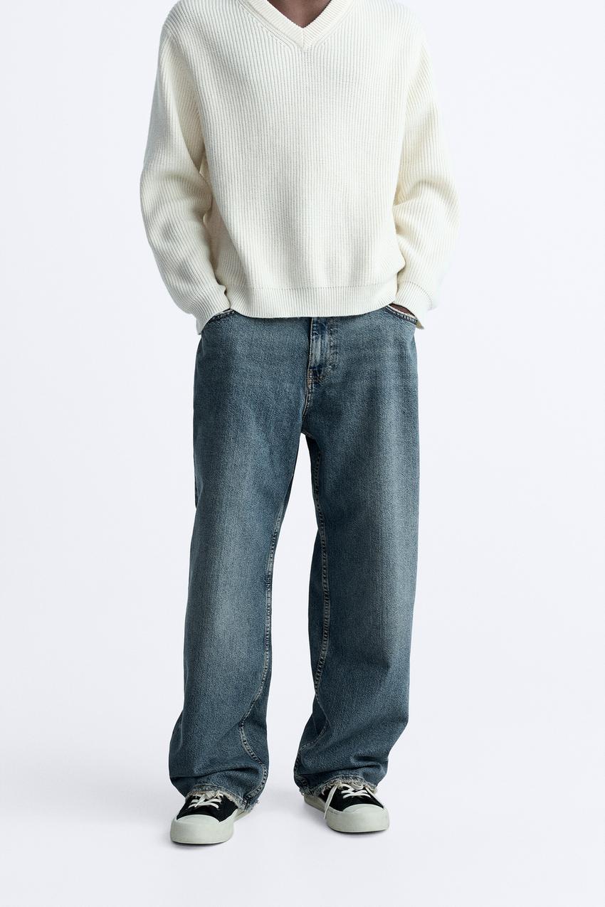 OVERDYED BAGGY JEANS - Dusty blue