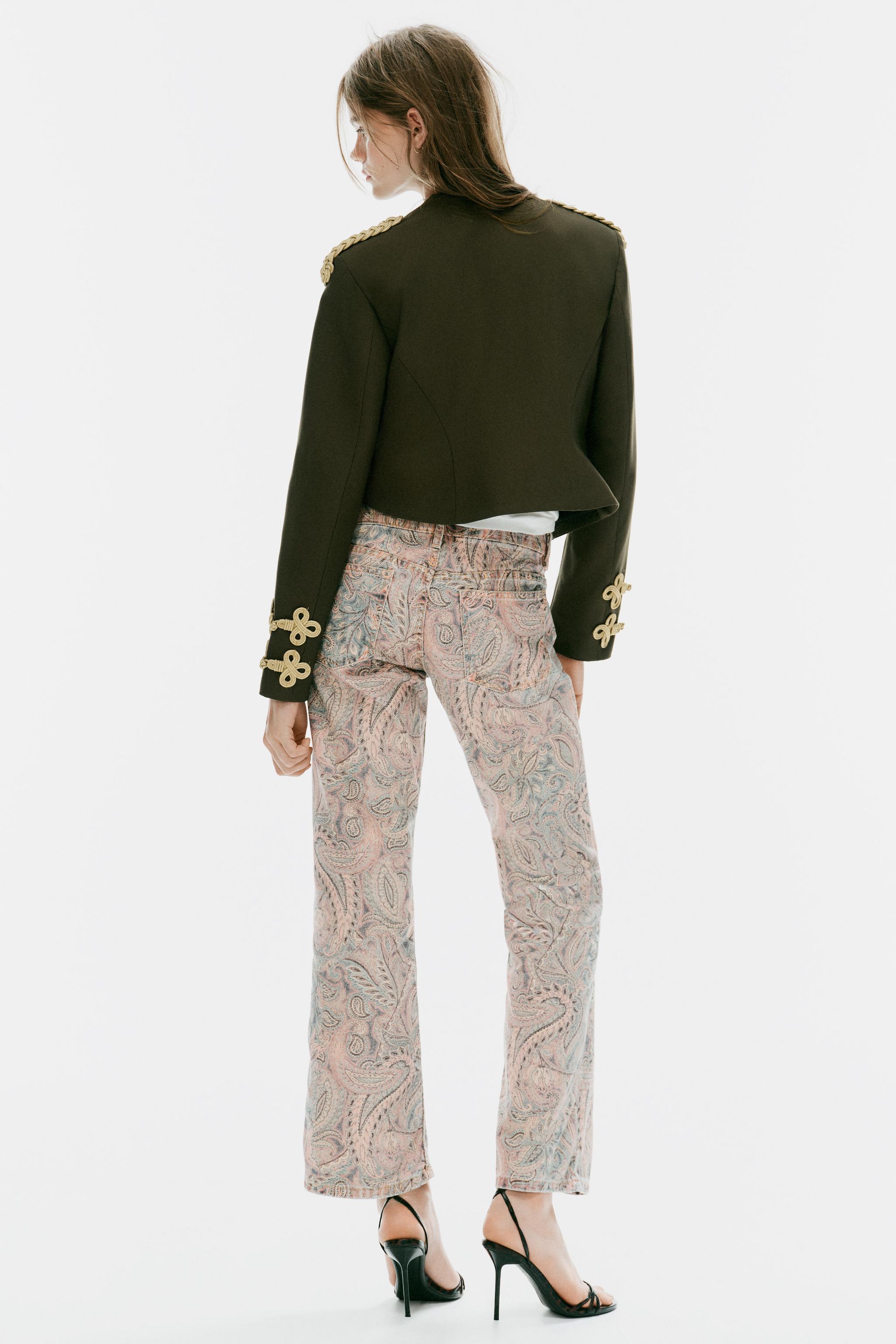 Женские джинсы Zara TRF LOW-RISE PAISLEY STRAIGHT JEANS — фото 5