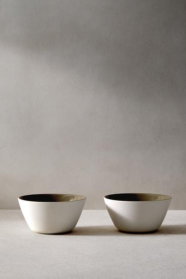 SET OF 2 - BOWL M - brown/white by Zara - Image 0