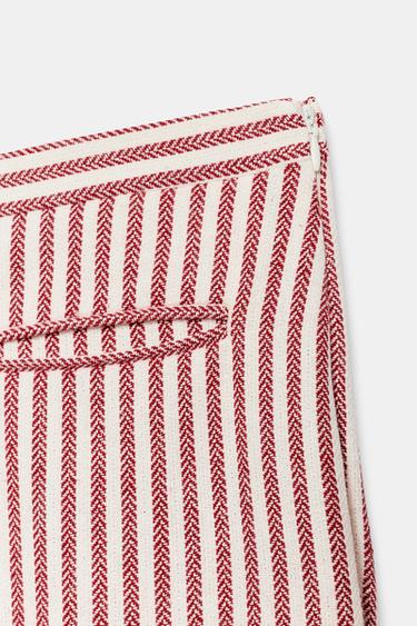 PANTALON À RAYURES ZW COLLECTION - Rouge / Blanc de Zara - Image 7