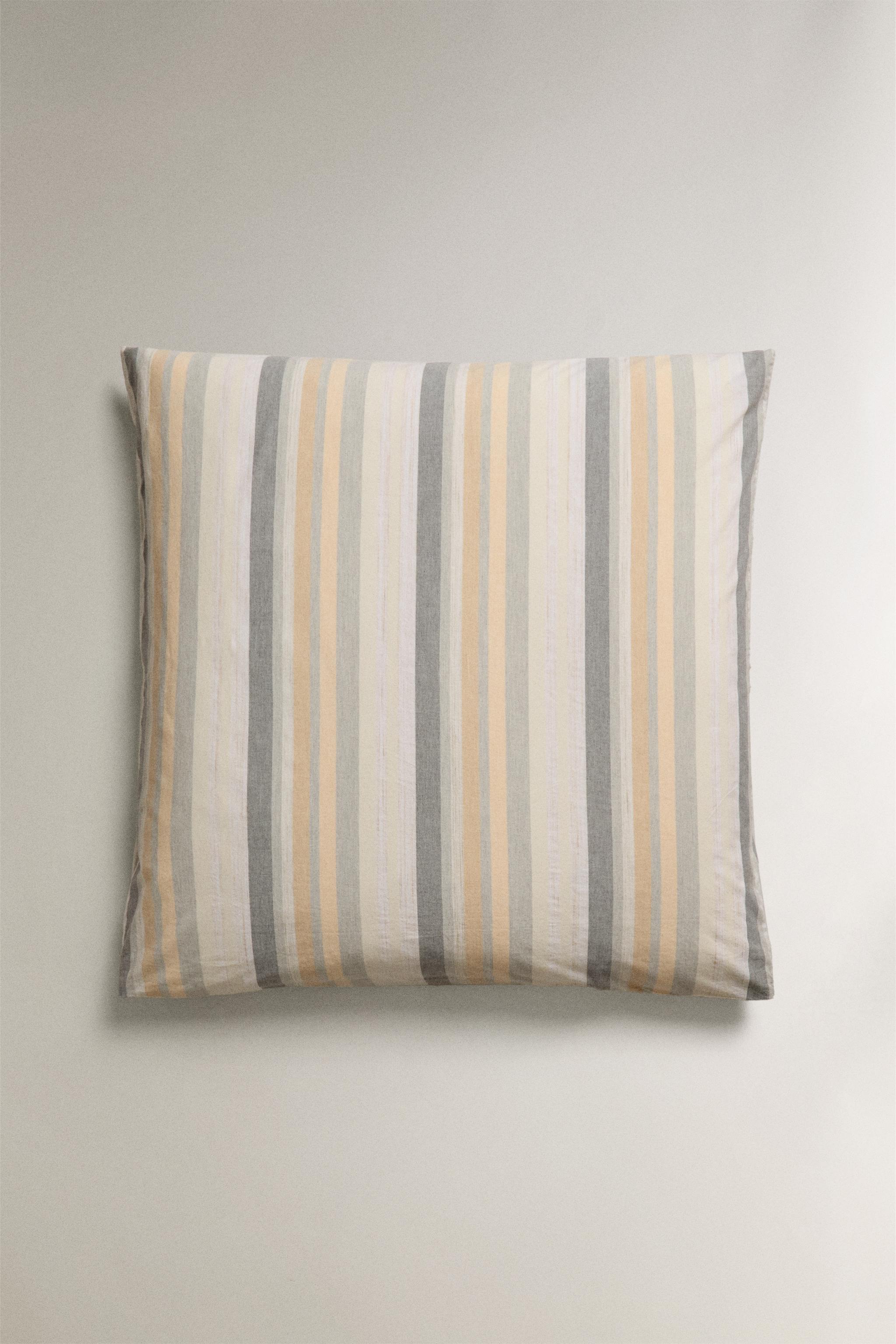 Striped linen pillow cases sale