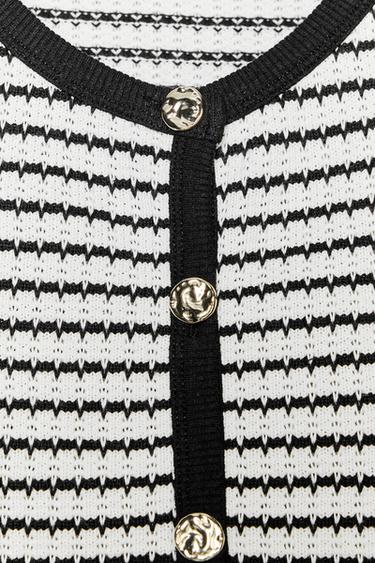 JACQUARD BUTTON WAISTCOAT TOP - Blue/White by Zara - Image 7