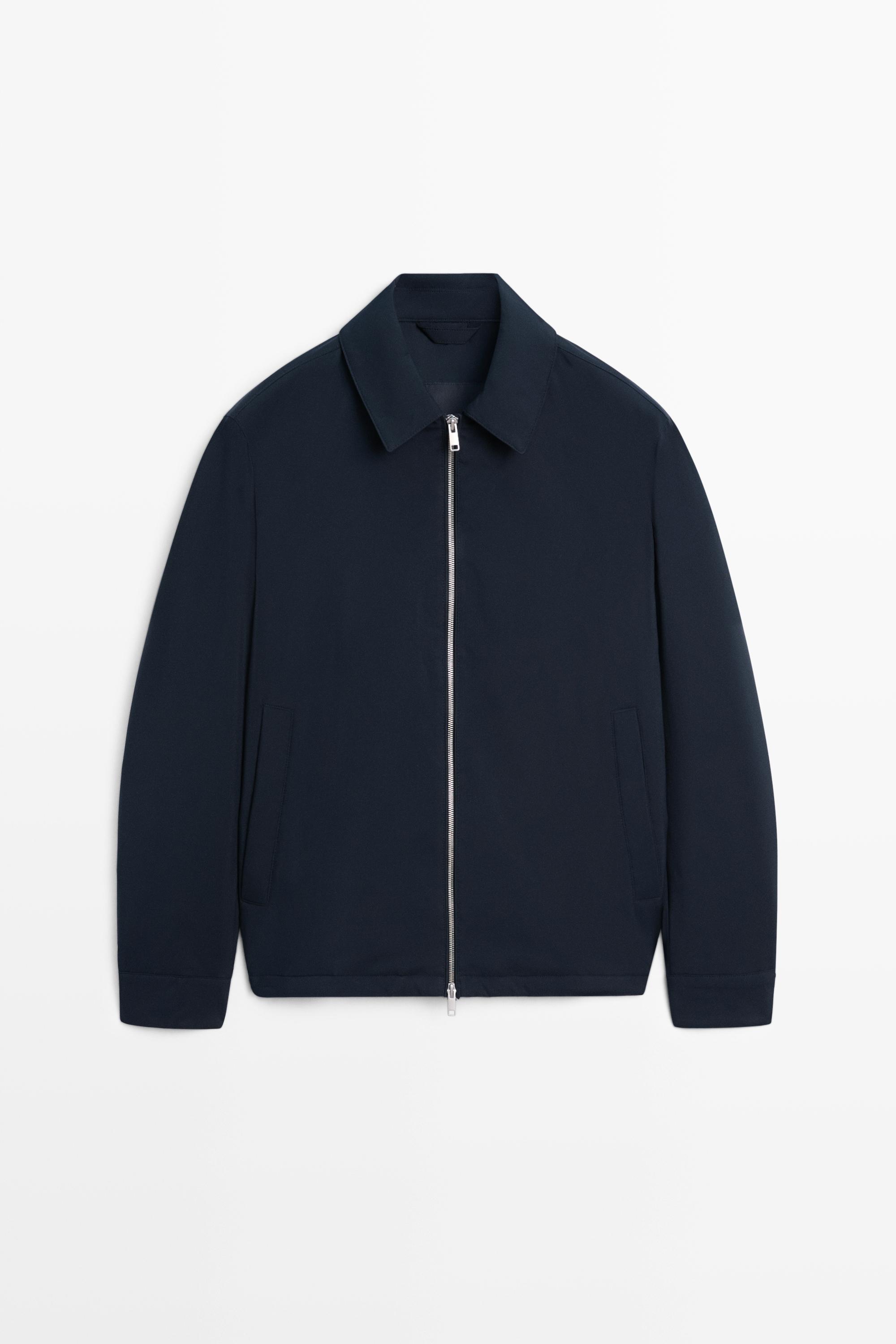 Lightweight jacket with collar detail — Navy blue