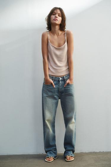 Zara TRF MID-RISE BOYFRIEND JEANS - Navy blue